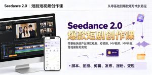 Seedance 2.0短剧短视频创作课,零基础快速产出爆款短剧、短视频、MV内容,落地做账号实现变现-木子聊项目