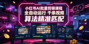小红书AI批量剪辑课程,24小时全自动运行,解放双手专注运营,千条视频批量处理,小红书算法精准匹配-木子聊项目