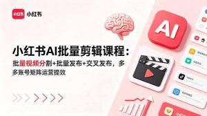 小红书AI批量剪辑课程:批量视频分割+批量发布+交叉发布,多账号矩阵运营提效-木子聊项目