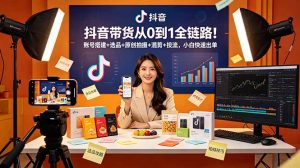 抖音带货从0到1全链路!账号搭建+选品+原创拍摄+混剪+投流,小白快速出单-木子聊项目
