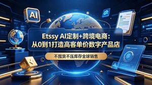 Etsy AI定制+跨境电商:从0到1打造高客单价数字产品店,不囤货不压库存全球销售-木子聊项目