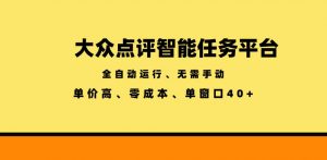 大众点评智能任务平台,全自动运行、无需手动,单价高、零成本、单窗口40+【揭秘】-木子聊项目
