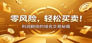 零风险域名交易实战秘籍：新手安全买卖教学，选品定价谈判实现收益翻倍-木子聊项目