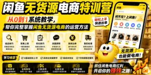 闲鱼无货源电商特训营,从0到1系统教学,帮你完整掌握闲鱼无货源电商的运营方法-木子聊项目
