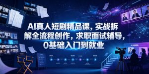 AI真人短剧精品课,实战拆解全流程创作,求职面试辅导,0基础入门到就业-木子聊项目