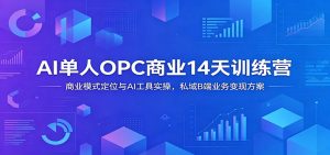 AI单人OPC商业14天训练营：商业模式定位与AI工具实操，私域B端业务变现方案-木子聊项目