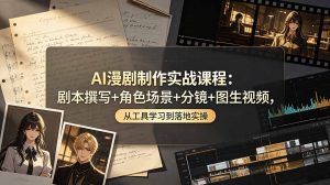 AI漫剧制作实战课程:剧本撰写+角色场景+分镜+图生视频,从工具学习到落地实操-木子聊项目