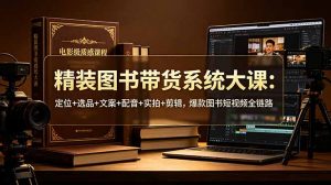 精装图书带货系统大课:定位+选品+文案+配音+实拍+剪辑,爆款图书短视频全链路-木子聊项目