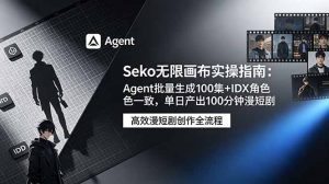 Seko无限画布实操指南:Agent批量生成100集+IDX角色一致,单日产出100分钟漫短剧-木子聊项目