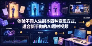 体验不同人生副本四种变现方式,适合新手做的AI题材视频-木子聊项目