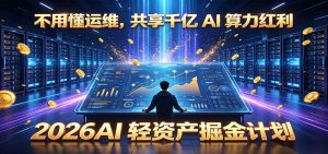 不用懂运维,共享千亿 AI 算力红利,2026AI 轻资产掘金计划-木子聊项目