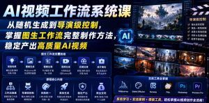 AI视频工作流系统课，从随机生成到导演级控制，掌握图生工作流完整制作方法，稳定产出高质量AI视频-木子聊项目