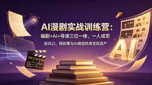 AI漫剧实战训练营:编剧+AI+导演三位一体,一人成军 驭风口,用故事与AI铸造终身变现资产-木子聊项目