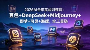 2026AI全年实战训练营:豆包+DeepSeek+Midjourney+即梦+可灵+海螺,全工具链-木子聊项目