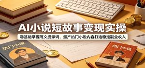 AI小说短故事变现实操:零基础掌握写文提示词,量产热门小说内容打造稳定副业收入-木子聊项目