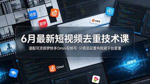 6月最新短视频去重技术课,适配可灵即梦快手Omni视频号,分镜底层重构规避平台查重-木子聊项目