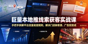 巨量本地推线索获客实战课，手把手拆解平台流量底层规则，解决门店缺客源、广告投放成本高、留资转化差等痛点-木子聊项目