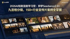 2026AI短剧漫剧学习营：即梦Seedance2.0+九宫格分镜，150+行业宣传片案例全掌握-木子聊项目
