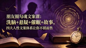 朋友圈勾魂文案课：洗脑+悬疑+催眠+故事，四大人性文案体系让你不销而售-木子聊项目