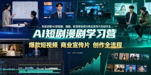 AI短剧漫剧学习营，系统讲解AI短剧、漫剧、影视预告片、爆款短视频与商业宣传片的创作全流程-木子聊项目