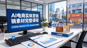 AI电商实体营销素材完整课程，AI创意短片完美复刻实景，实体店一键生成宣传引流短视频-木子聊项目