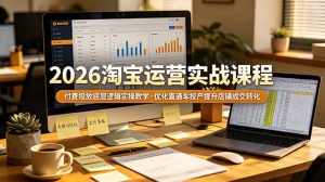 2026 淘宝运营实战课程，付费投放底层逻辑实操教学，优化直通车投产提升店铺成交转化-木子聊项目