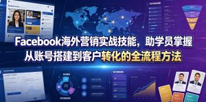 Facebook海外营销实战技能，助学员掌握从账号搭建到客户转化的全流程方法-木子聊项目