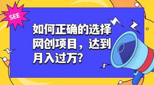 如何正确的选择网创项目，达到月入过万？，本课程教你正确选择项目。-木子聊项目