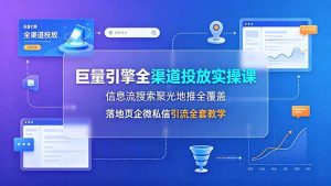 巨量引擎全渠道投放实操课，信息流搜索聚光地推全覆盖，落地页企微私信引流全套教学-木子聊项目