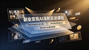 副业变现AI漫剧实训课程，智能体辅助生成分镜，参考素材批量出片，轻松制作流量短视频-木子聊项目