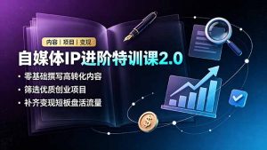 自媒体IP进阶特训课2.0，零基础撰写高转化内容，筛选优质创业项目，补齐变现短板盘活流量-木子聊项目