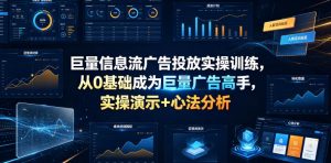 巨量信息流广告投放实操训练，从0基础成为巨量广告高手，实操演示+心法分析-木子聊项目