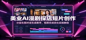 美业AI漫剧探店短片创作：分层生图对话生成教学，视频合成优化实操教程-木子聊项目