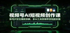 视频号AI短视频创作课：账号IP定位爆款拆解，多AI工具剪辑带货短剧实操-木子聊项目
