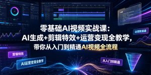 零基础AI视频实战课：AI生成+剪辑特效+运营变现全教学，带你从入门到精通AI视频全流程-木子聊项目