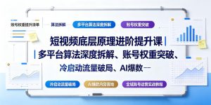 短视频底层原理进阶提升课｜多平台算法深度拆解、账号权重突破、冷启动流量破局、AI爆款内容落地与全域账号运营实战教程-木子聊项目