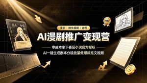 AI漫剧推广变现营，零成本拿下番茄小说官方授权，AI一键生成剧本分镜批量做爆款推文视频-木子聊项目