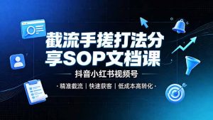 截流手搓打法分享SOP文档课，抖音小红书视频号丨精准截流，快速获客，低成本高转化-木子聊项目