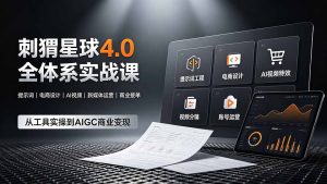 刺猬星球4.0全体系实战课,覆盖提示词工程、电商设计、AI视频特效与新媒体运营,一站式掌握AIGC商业核心技能-木子聊项目