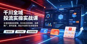 千川全域投流实操实战课|全域流量底层逻辑、ROI优化控消耗、品牌推广、新号起量、商品卡&乘方全流程落地-木子聊项目