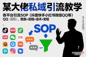 某大佬私域引流教学,各平台引流SOP(抖音快手小红书微信QQ等),思路+流程+话术+变现(更新0708)-木子聊项目