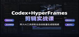 Codex+HyperFrames剪辑实战课：两大AI工具搭配全自动批量生成短视频-木子聊项目
