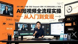 AI短视频全流程实操:即梦·蝉镜·小云雀·豆包·Deepseek·剪映|多工具联合实操从入门到变现-木子聊项目