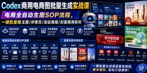 Codex商用电商图批量生成实战课｜电商全自动生图SOP流程，一键批量做主图/详情页/活动海报/封面商用教程-木子聊项目