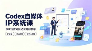 Codex自媒体IP系统课:IP诊断/热点抓取/IP蒸馏 Skill,爆款复刻数字人多平台自动发布教程-木子聊项目