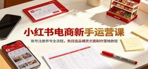 小红书电商新手运营课:账号注册养号全流程,类目选品铺货文案制作落地教程-木子聊项目