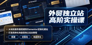 外贸独立站高阶实操课｜从域名服务器搭建到Elementor定制化建站，打造高转化询盘型独立站全教程-木子聊项目