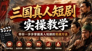 三国真人短剧实操教学，带你一步步掌握真人短剧的实战方法-木子聊项目