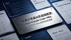 财会审计专属 AI实战训练营-更新:Python+Claude Code+VBA,Excel/PDF/Word自动化全流程-木子聊项目