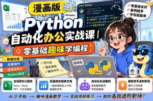 漫画版Python自动化办公实战课|零基础趣味学编程,全场景办公提效、批量搞定报表文档、解放双手进阶职场-木子聊项目